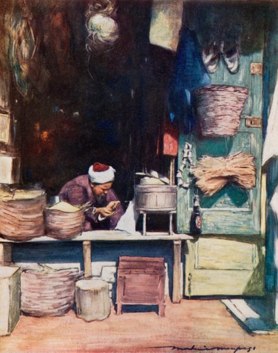 Un étal de graines, Delhi - Mortimer Ludington Menpes
